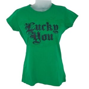 Rue 21 Lucky You Green Tee🍀 Size‎ xl